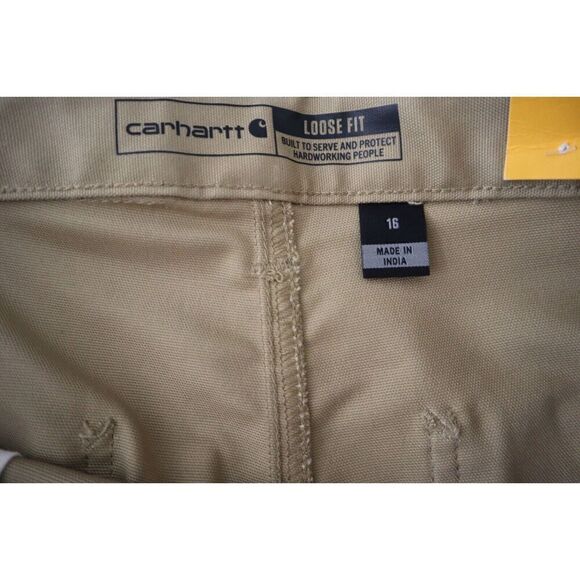 Carhartt BS3111-W Women's Sz 16 Beige Rugged Flex Loose Fit Canvas Work Shorts - Picture 3 of 9